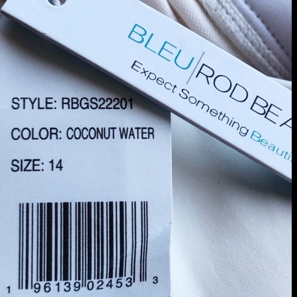 Bleu Rod Beattie Woman’s Braid Trim Cream One Piece Swimsuit Size 14 - Picture 9 of 11